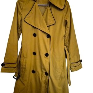 Vertigo Paris Women's Trench Coat Size XS Mustard Yellow